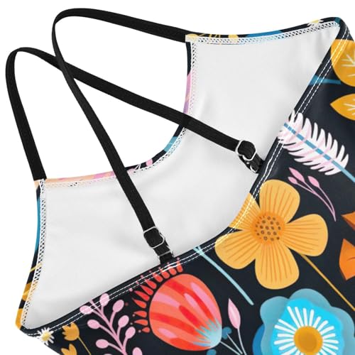 Flowers Floral Vintage Girls One Piece Swimsuit Beach Swimwear 208516104