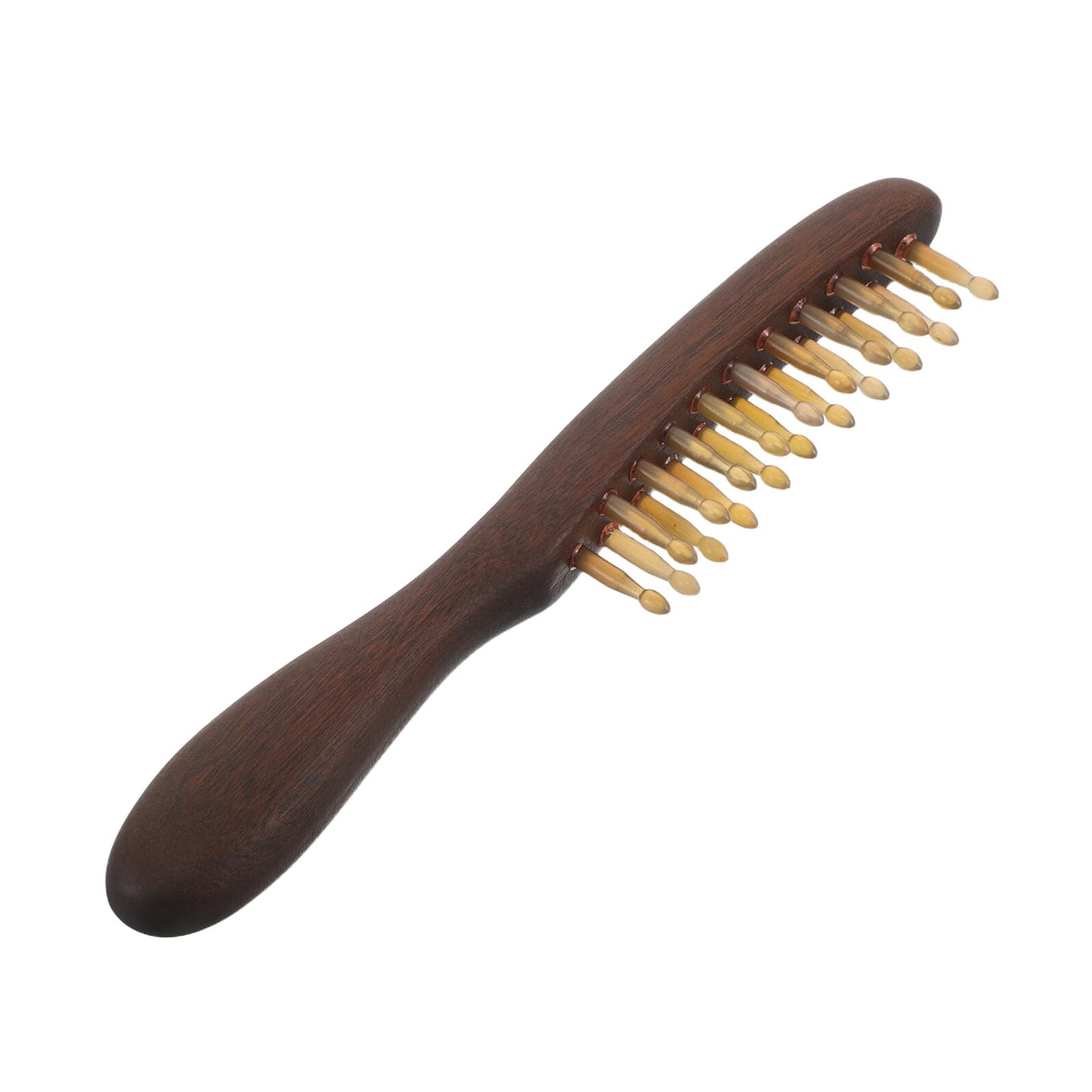 Peine de Madera de Sándalo Mango Elegante y Dientes Anchos