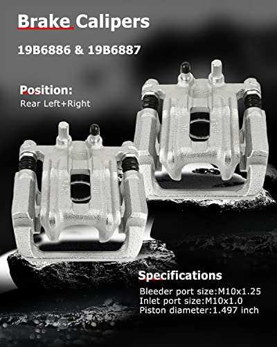 Image of cciyu 19B6886 19B6887 Rear Left & Right Brake Calipers With Bracket For Acura For RDX 2013-2018,For Honda For Crosstour 2012-2015,For Honda For CR-V 2007-2016 Driver & Passenger Side
