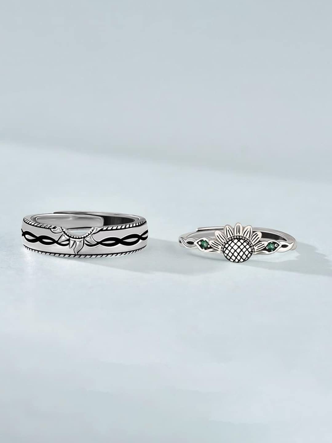 925 Sterling Silver Adjustable Rings, Pure Gift for Women