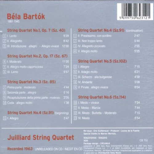 Bartok : les six quatuors à cordes
