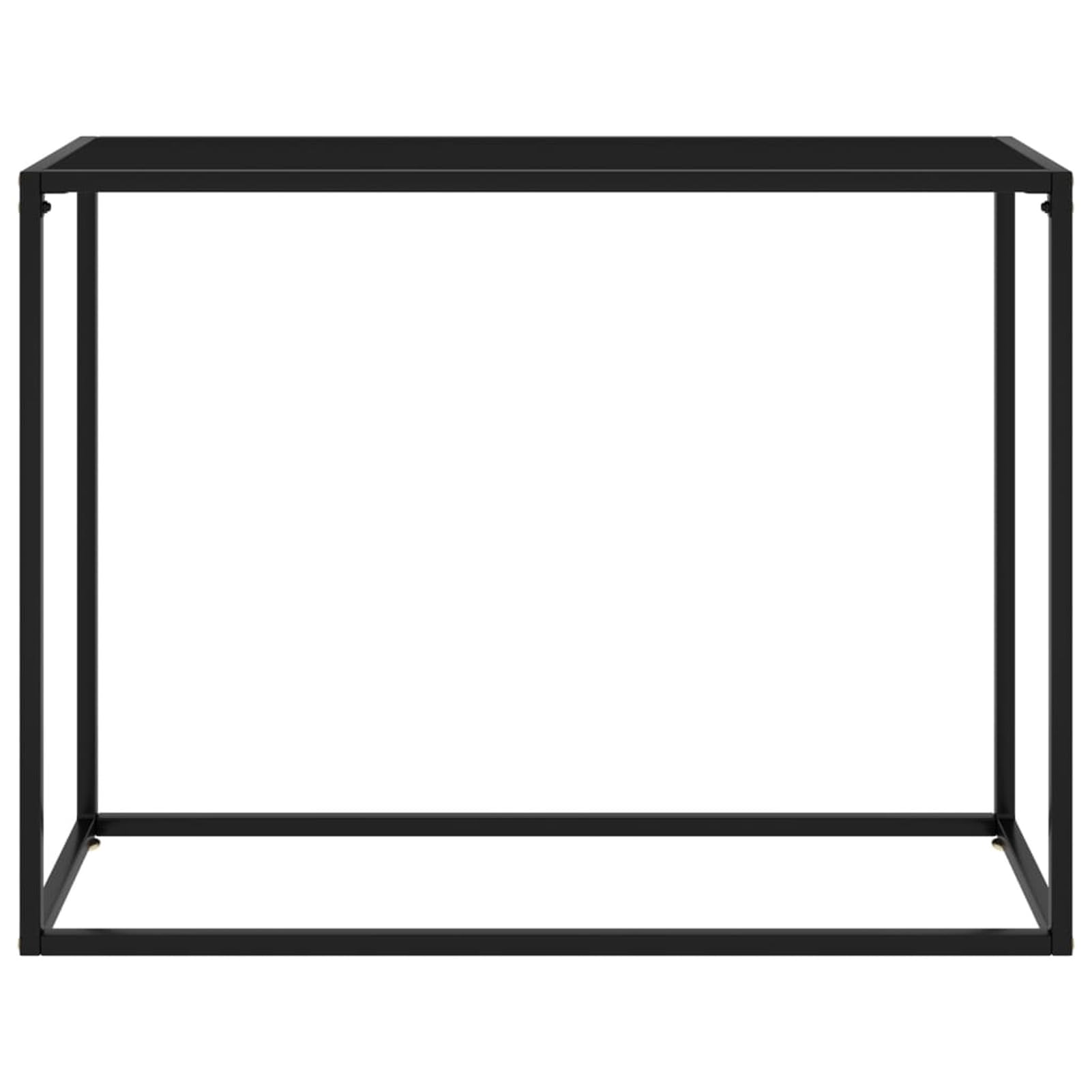 Homgoday Stolik konsolowy, czarny, 100 x 35 x 75 cm, szkło hartowane, stolik wejściowy, wąska, sofa, stolik pomocniczy, stolik do salonu, sypialni, przedpokoju, przedpokoju, 1201 mebli