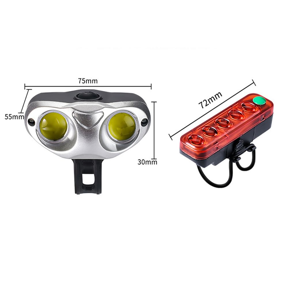 Fari per Biciclette Mountain Bike Fari di Guida Notturna Luci di Coda Ricarica USB Frog Lights Luci di Avvertimento per Ciclismo All'aperto