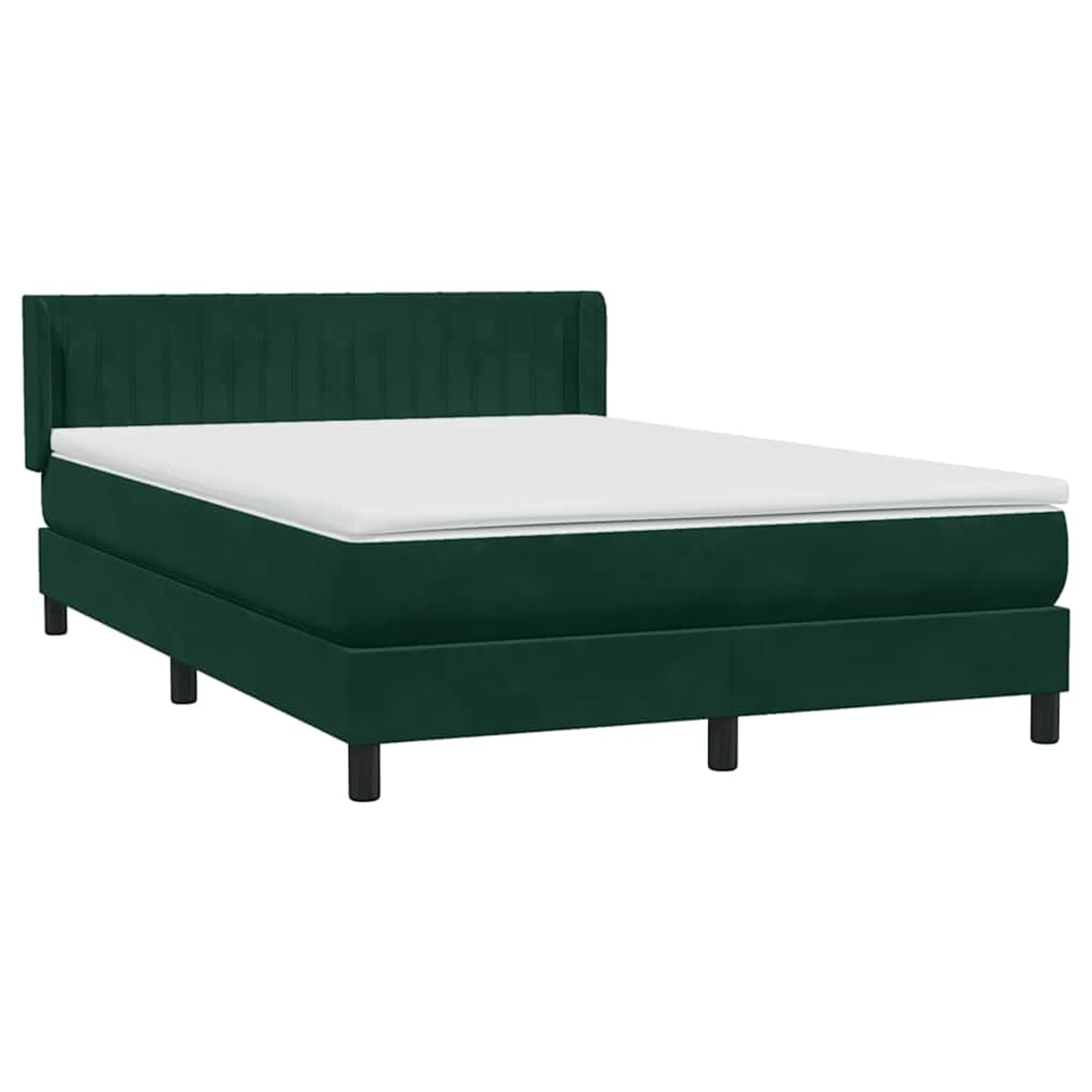 ATOMSTACK MAKER Letto a molle, 160 x 220 cm, con materasso a molle insacchettate, rivestimento in velluto verde scuro, testiera regolabile in altezza, cuscino traspirante, con rete a doghe e