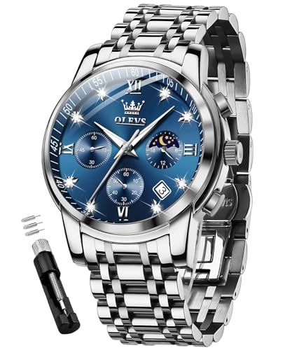 La Mejor Recopilación de Relojes de Caballero favoritos de las personas. 46 OLEVS Reloj para Hombres,Reloj de Lujo Clásico de Negocios,Relojes Cronógrafo para Hombres,Reloj Multifunción de Diamantes,Reloj de Pulsera de Cuarzo Luminoso Resistente al Agua