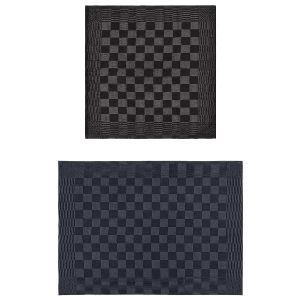 Juego de toallas de algodón negro y gris, 20 piezas, juego de toallas para baño