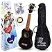 Kay Deluxe Soprano Ukulele Package, 4-String, Right Handed, Jet Black (U12PB)