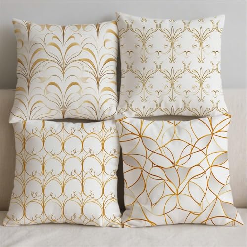 Housse de coussin extérieur 40x40 chic en lin imperméable double face - 3
