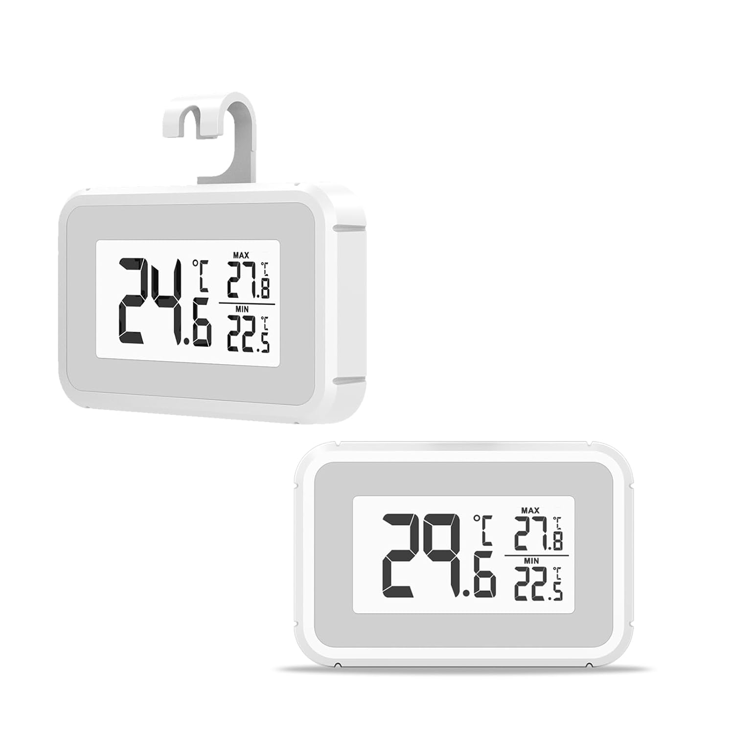 Elitech TM-2 zestaw 2 termometrów do lodówki, kontrola temperatury, mocowanie magnetyczne i haczykowe, energooszczędne, idealne do zamrażarki, spiżarni, chłodni