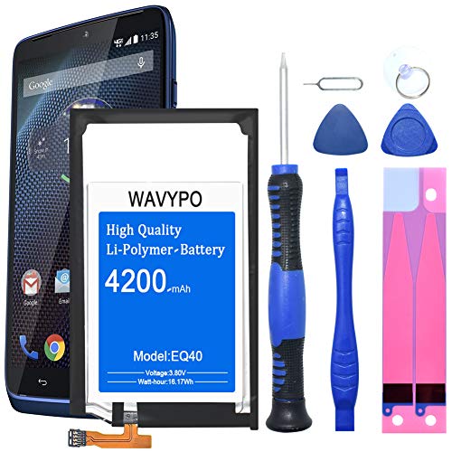 Wavypo Droid Turbo Battery, 4200mAh EQ40 SNN5949A Replacement Battery for Motorola Droid Turbo