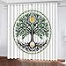 Produktbild WIKINGER Vorhang mit ösen 2er Set B 140 X H 160 cm Baum des Lebens Gardinen Blickdicht Kälteschutz Schallschutz Verdunkelung Wärmeisolierende Vorhänge für Wohnzimmer Schlafzimmer