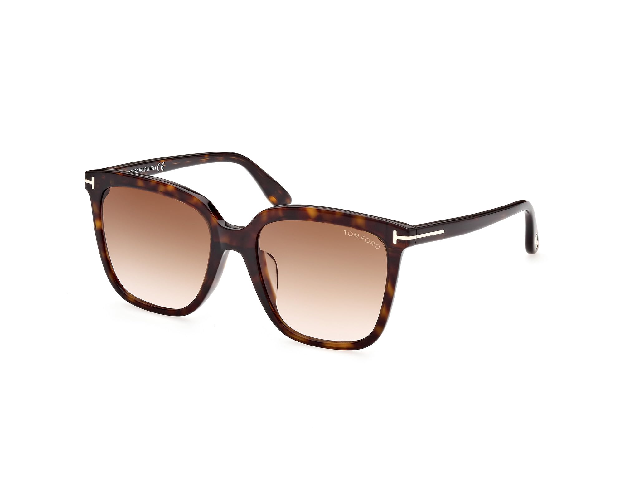 Sunglasses Tom Ford FT 0958 -D Asian fit 52F Shiny Dark Havana,"t" Logo/Gradi