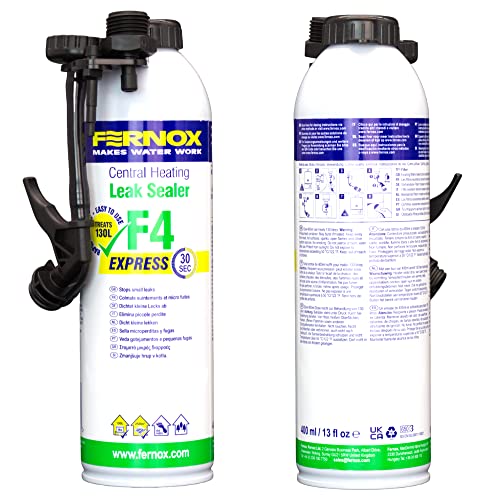 Kudos-Trading - Fernox F4 Express Leak Sealer 400ml Aersol Can Reduces Small Leakage From Your Heating System Of 130 Litres Plumbers DIY Home Owners.