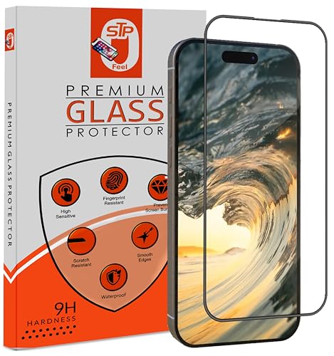 Image of STP FEEL (Pack of 1 Tempered Glass Screen Protector For iPhone 16 Pro 5G (6.3 Inch) | Edge to Edge Coverage Screen Protector Guard With Installation Kit