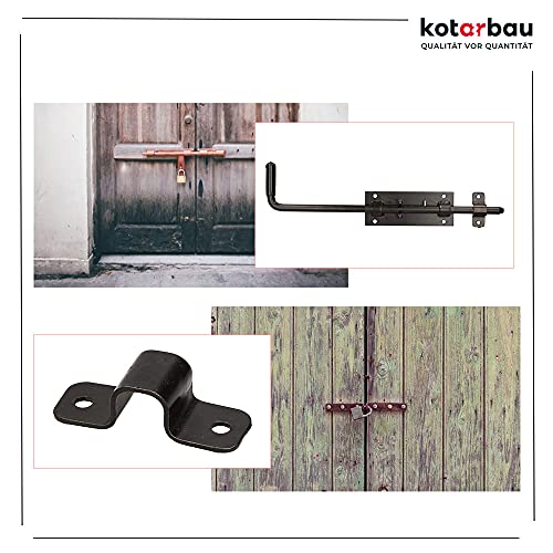 KOTARBAU® Bolt Gate 300 mm (11.81 in) Door Latch Lock Barrel Bolt Shed Barn Chicken Coop Powder Coated Black - Image 4