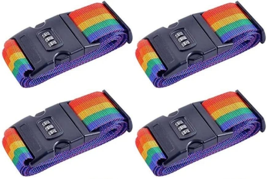 Luggage Straps Suitcase Lock Belt Strap Heavy Duty Luggage Straps Adjustable Suitcase Belts for Traveling Business/Leisure Trip/Multi-Colour |Pack of 4-image-42