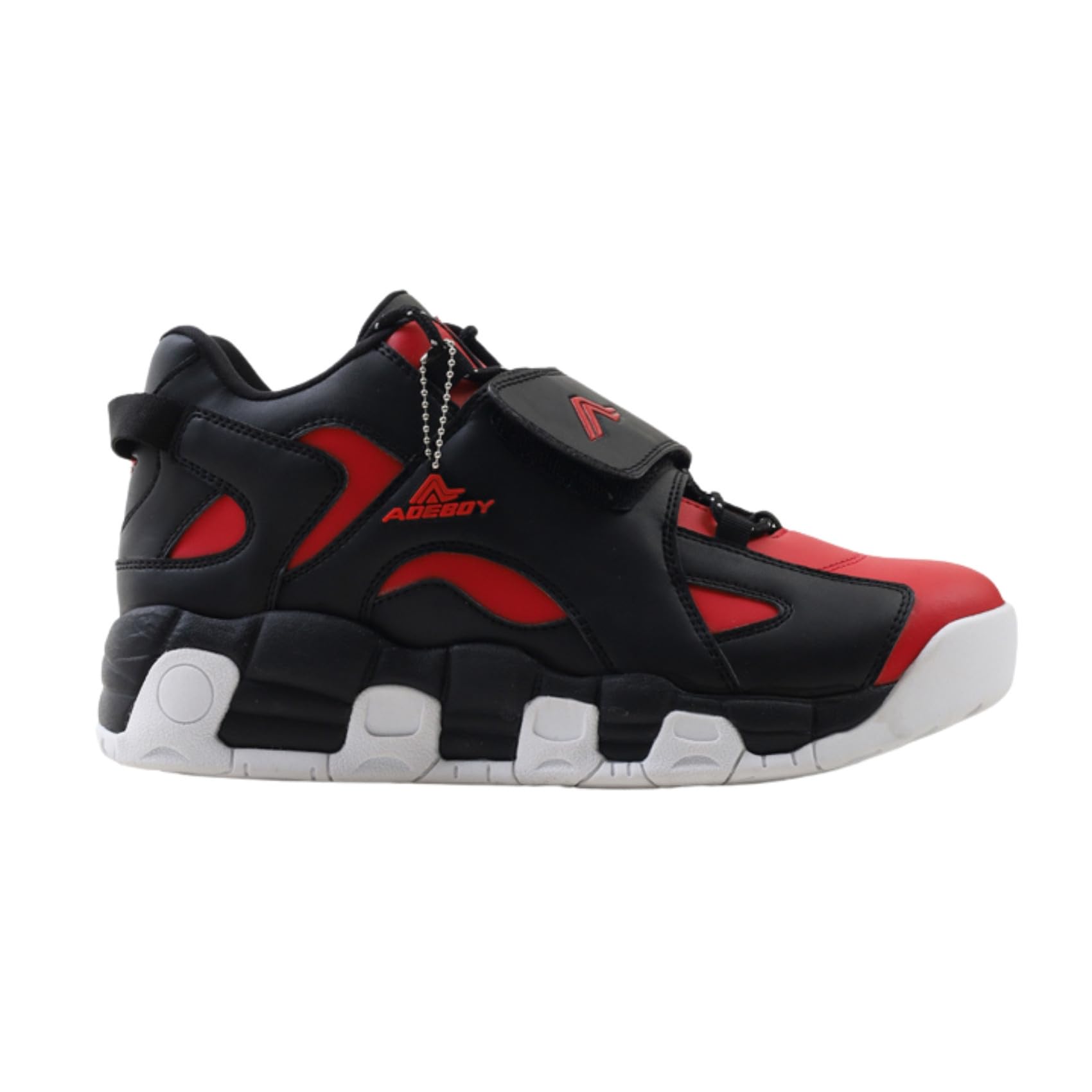 ADEBOY Mens Synthetic Leather EVA Sole Lace-Up Flex High Tops Sneakers | Black/Red | 10 UK (B0D4V9NP3H) Amazon Price History, Amazon Price Tracker