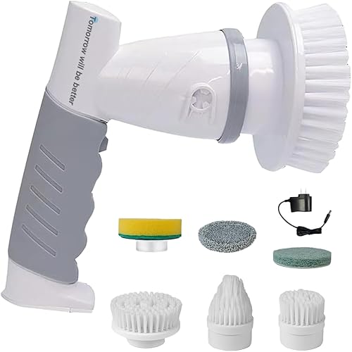 Miniatura 1 de Cepillo giratorio eléctrico para limpieza, cepillo de limpieza recargable para bañobañeraazulejossuelofregaderoventana, limpiador de ducha