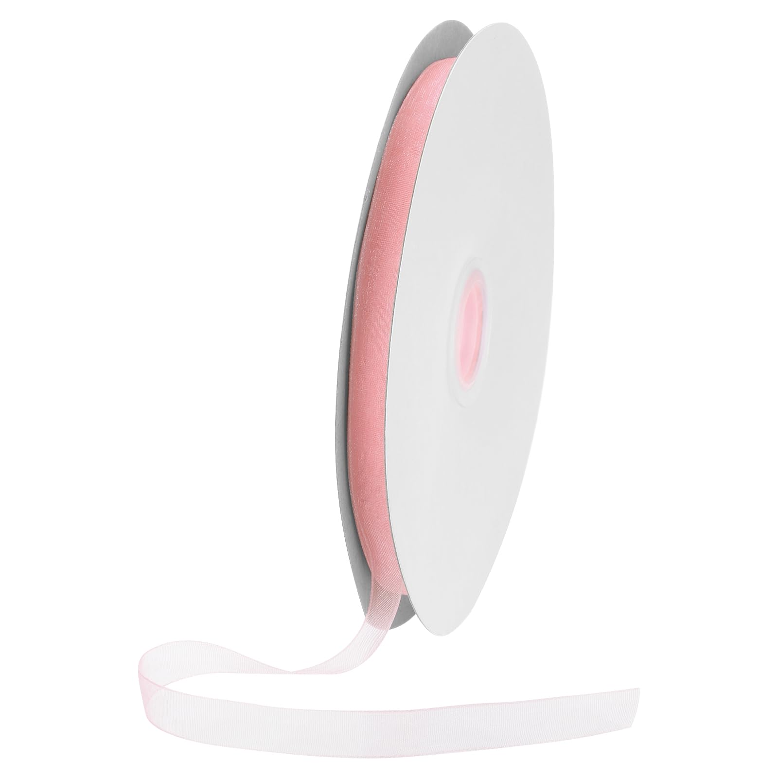 DMiotech 100 Yards Organza Ribbon 3/8 Inch Pale Pink Chiffon Ribbon Shimmer Sheer Gift Wrapping Ribbons for Flower Bouquets Wedding Birthday DIY