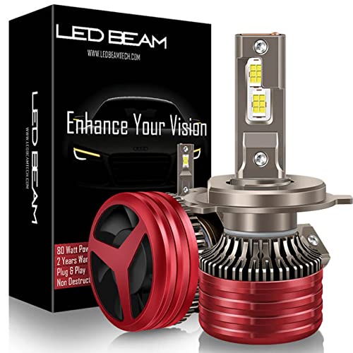 LEDBeam LED K11 80W Automotive Grade 3570 Chip 16000Lm 6000k White Car headlight bulb (12V,80W/2bulbs) (H4)
