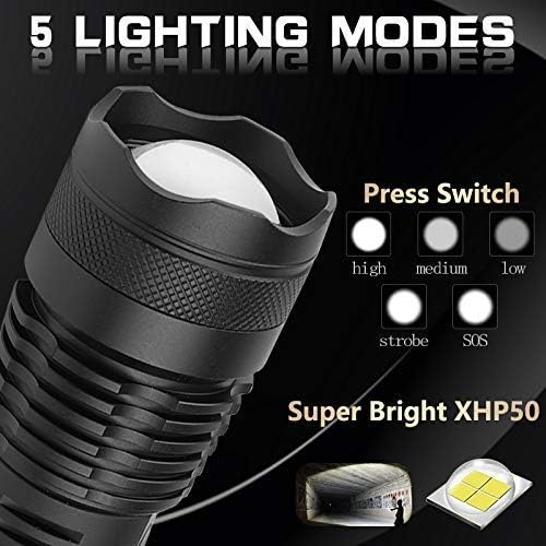 MODOAO Flashlight Rechargeable Waterproof Emergency Image