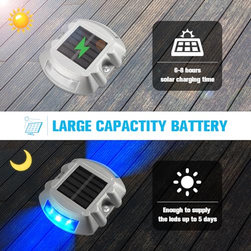 VOLISUN-Solar-DeckDock-Lights-20-Pack-Led-IP67-Waterproof-Outdoor-Warning-Step-Lights-for-Driveway-Sidewalk-Garden-Pathway-Yard-Blue VOLISUN Solar DeckDock Lights 20 Pack Led IP67 Waterproof Outdoor Warning Step Lights for Driveway Sidewalk Garden Pathway Yard Blue