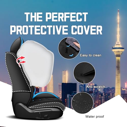 Image of CTDS Car Seat Covers for VW Tiguan 2009-2026, Stylish Sport Seat Cover, Premium Nappa Leather Car Seat Cover. Automobile Seat Covers Sets.(Standard 2 Seats /Black Blue)