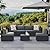 7-Piece Outdoor Patio Furniture Set, Outdoor Couch - Handwoven All-Weather Rattan & 4” Thick Waterproof Cushions, Wicker Outdoor Conversation Sets with Coffee Table for Backyard, 2026, Black/Grey