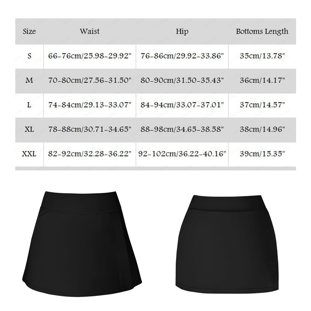 Jupe de Bain Femme Taille Haute Jupette Élégante avec Short Intégré Bas de Maillot de Bain pour Plage Piscine Été ou Sport