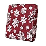 H.VERSAILTEX Christmas Sofa Slipcover Fleece Stretch Couch Cushion Cover Furniture Protector Seat Cushion Snowflakes Sofa Cover for Christmas (1 Piece Armchair Cushion Covers, Snowflakes)