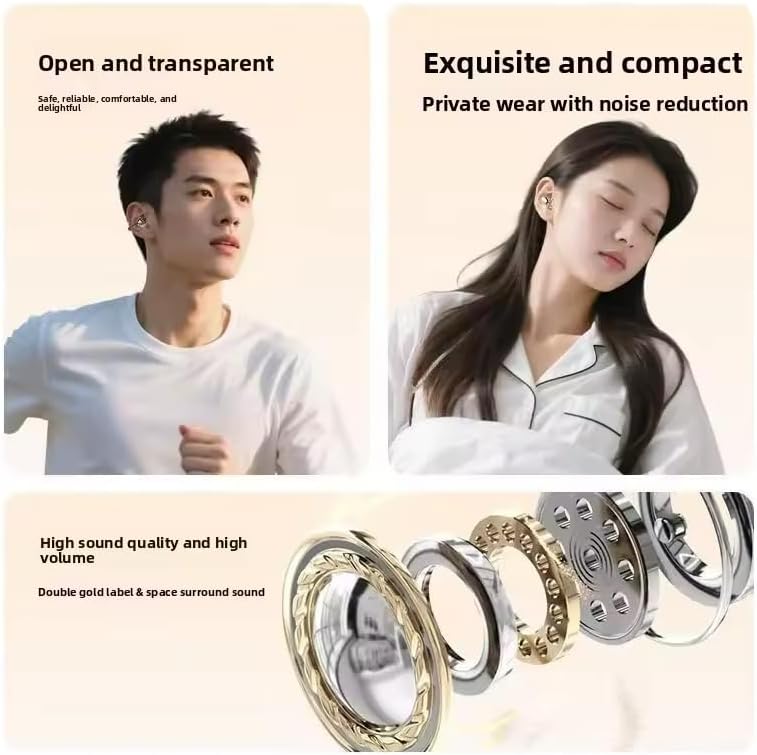 Sleep Earbuds Wireless Bluetooth 6.0, 2-in-1 Dual Earbuds Set, in-Ear & Clip-On, 10mm Driver, 32H Battery, IPX5, LED Display for Side Sleepers Couples-Black