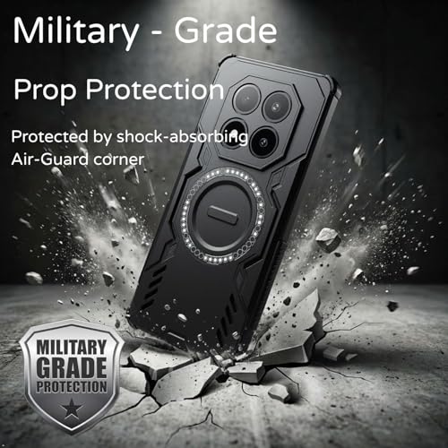 Image of ShieldTech Back Cover Case for Poco X7 5G | 360 Protection Mobile Phone Case Mag-Safe | Camera Protection | Poco X7 Back Cover /Poco X 7 5+G - Black TPU+PC