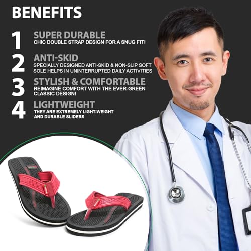 Image of DOCTOR HEALTH SUPER SOFT Men's Acupressure Slippers | Flip-Flops | Men's & Boy's Slippers | Comfortable & Lightweight | Soft Foot Massager | All Day Wear Acupressure Slipper