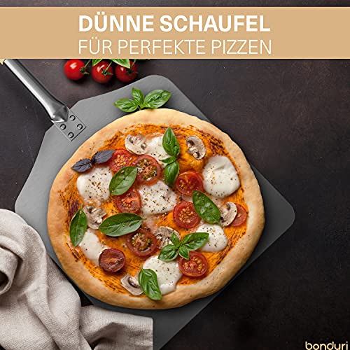 Foto von bonduri Pizzaschieber | Pizzaschaufel 64cm aus Holz & Aluminium, Pizza Zubehör - Pizza Set für Backofen, Pizzaofen, Holzofen und Grill - Pizza Schieber | Pizzaschieber Holz - inkl. E-BOOK