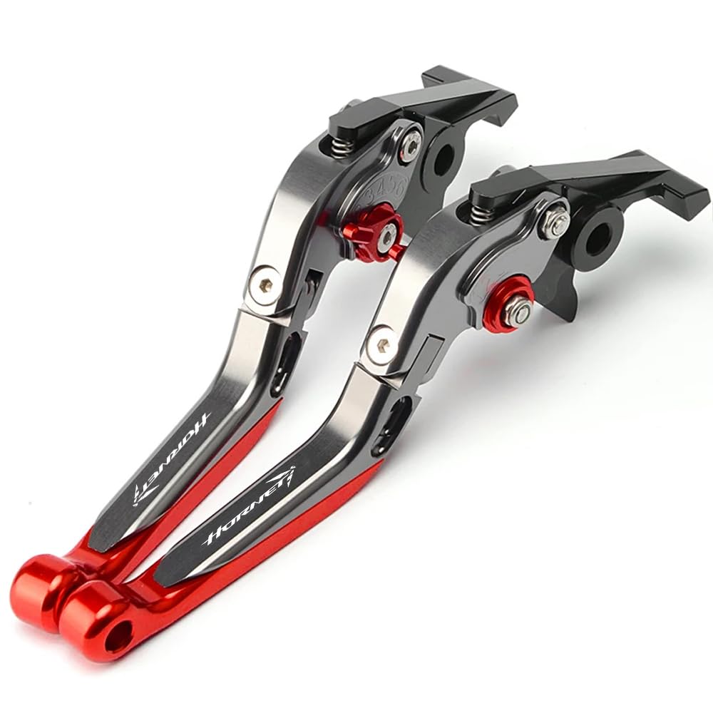 Motorrad verstellbar Klappbarer ausdehnbarer Griff Passend für CB750 HORNET CB 750 Hornet 2023 2024 2025 CNC Bremshebel Bremskupplungshebel Hornet 750 (Rot)