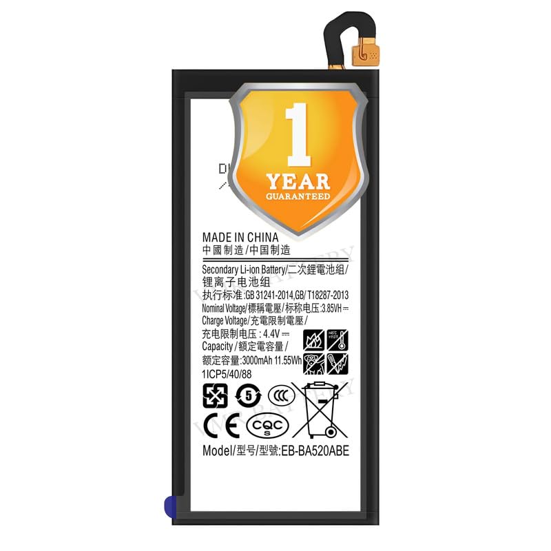 Image of Original EB-BA520ABE Battery Compatible for Samsung Galaxy A5 (2017) (SM-A520F) - (3000mAh) - 1 Year Warranty K7