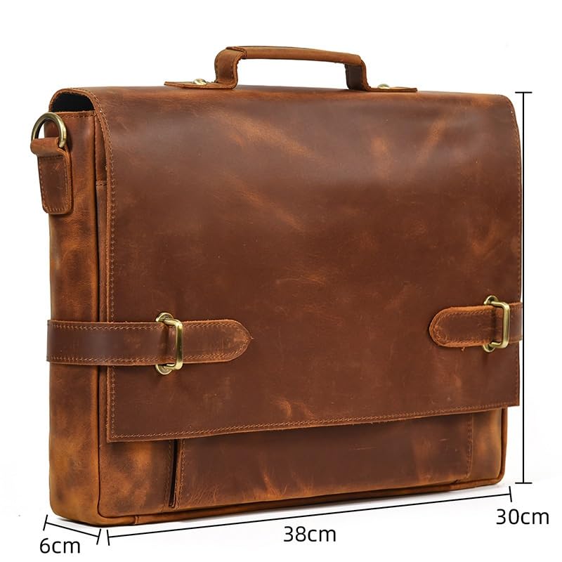 Vintage Men Portfolio Lawyer Briefcase Document Laptop Messenger Shoulder Brief Attache Case2