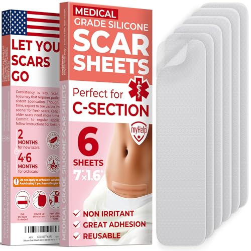 Medical Grade Silicone Scar Sheets - Transparent - 6pk (7”x1.6”)