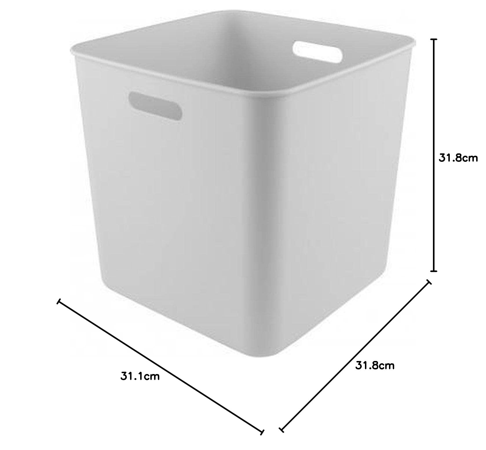 Sunware Basic Cube Box - Caja de cubo (10 unidades, 25 L, 31,8 x 31,8 x 31,1 cm), color blanco