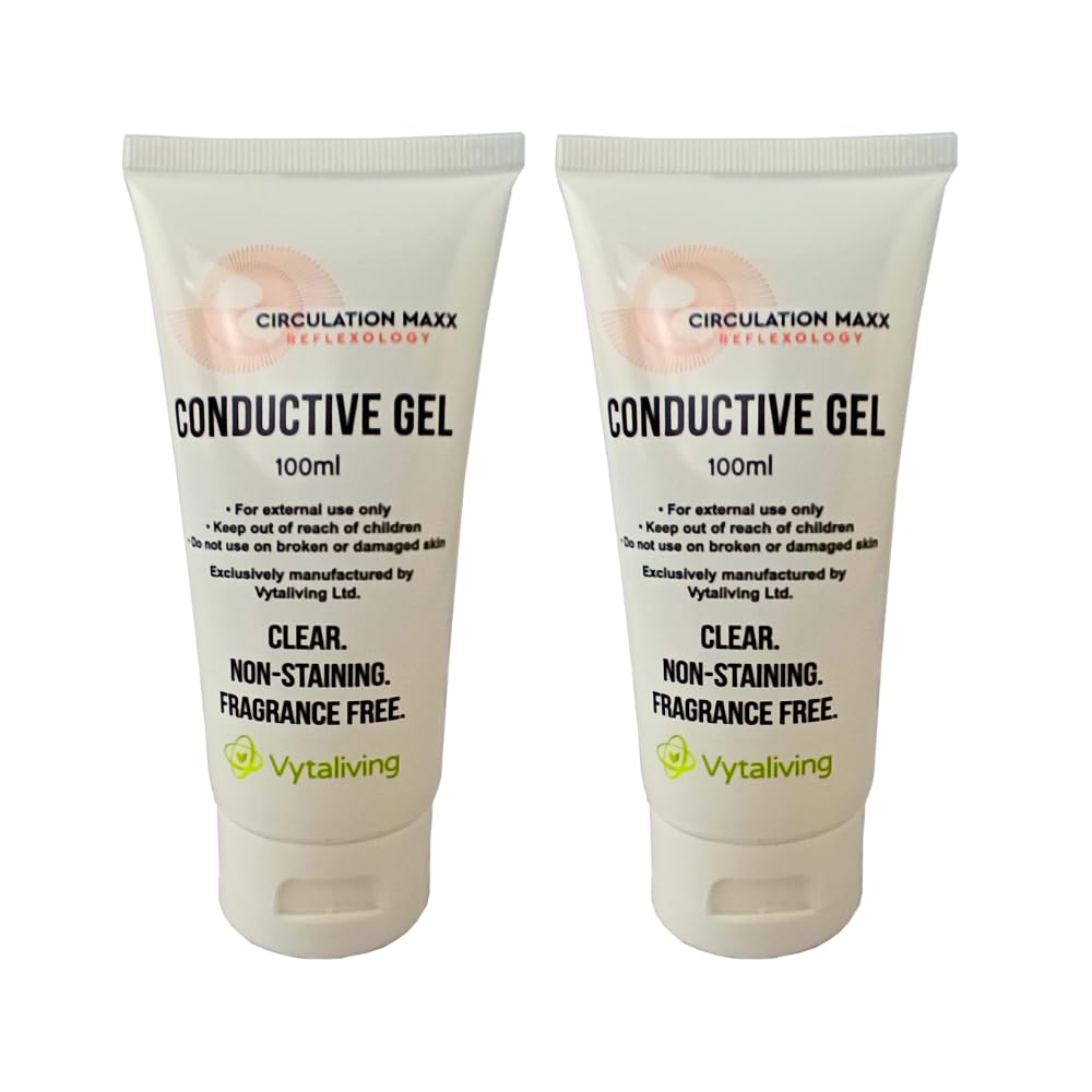 Pack of 2 Conductive Gel for Tens Machine & Circulation Boosting Devices - Improve Conductivity & Increase Stimulation for Best Results - EMS Circulation Maxx Conductive Gel for Face, Legs, Feet & Abs