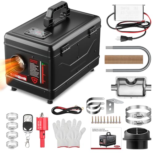 Image of Diesel Heater 12V /24V /110V 8KW Protable Toolbox Diesel Parking Heater | with APP Remote Control and Charger LCD Screen Suitable for Home Shop Garage RV Trailer Boat Camper Black