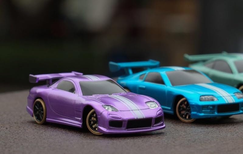 Helidirect Turbo Racing C63 RC Drift Car in purple with white stripes