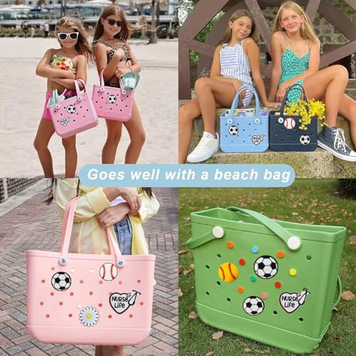 Image of Lckaey Rubber Beach Bag Accessories-PVC Rubber Totes organizer Sport Charms- for Purse Bogg Inserts