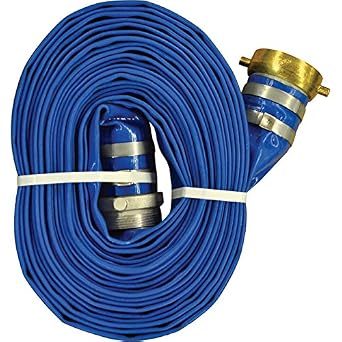 A008-0486-1625 Eagle-Flo Blue PVC Discharge Hose, 3" x 25, Male x Female Water Shank Couplings, 70 psi Working Pressure,4 Degree F to 150 Degree F