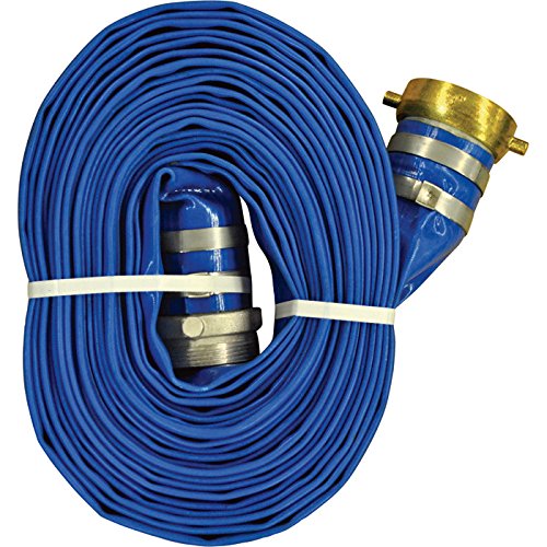 JGB Enterprises A008-0486-1625 Eagle-Flo Blue PVC Discharge Hose, 3" x 25', Male x Female Water Shank Couplings, 70 psi Working Pressure, -4 Degree F to 150 Degree F
