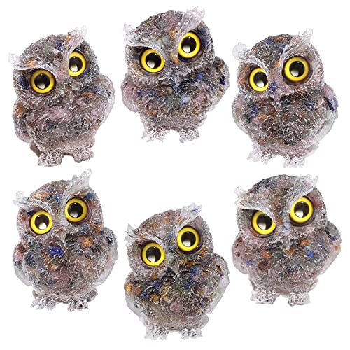 KYEYGWO Colourful Cute Crystal Owl Figure Ornaments Decorative Resin Bird Statues for Home Office Table Mini Stone Animal Sculpture Talisman Micro Landscape - Image 3