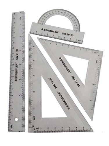 Staedtler Ruler Combo 4 Pieces Drawing Set (Clear)