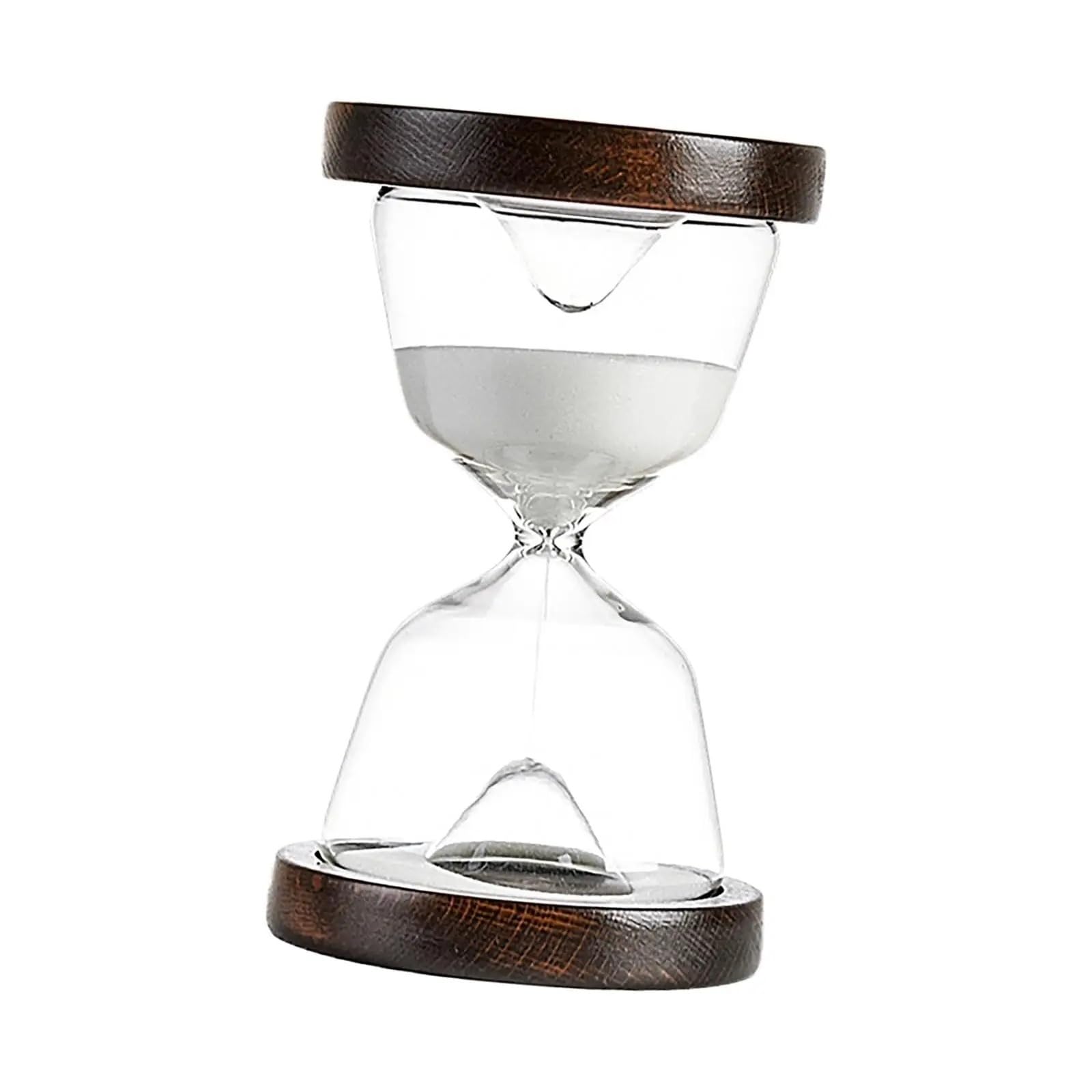 Wooden Hourglass Timer, Hourglass Sand Timer Wood Base 15 Min Decoration Clock, Brown(Dark Brown)