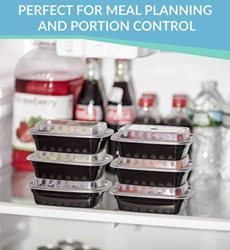 Premium SMALL meal prep containers - 25 Pack of 12OZ Mini Food Storage Bento Box - Reusable BPA Free Microwave and Freezer Safe Portion Control Trays by Upper Midland Products