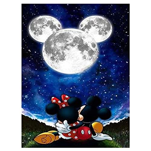 Karyees Disney Paint by Numbers Kits Moon DIY Painting by Numbers Moon DIY Canvas Painting by Numbers Disney Acrylic Painting Kits Home Wall Decor Disney and Moon Paint by Number Adult Kids16x20 Inch